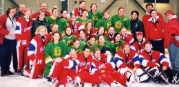 Calgary Junior AA team and Gloucester Junior AA team (coached by Jodi Jensen)  at the Edmonton Wood Tournament