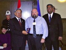 The award was presented by Shiraz Shariff and Norman Kwong, Lt Governor of Alberta.